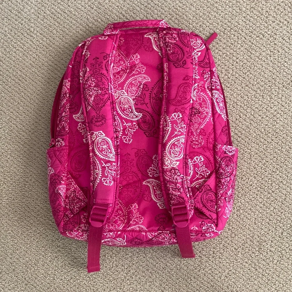 NEW Vera Bradley Pink Laptop Backpack Stamped Paisley Campus Bag Quilted NWT